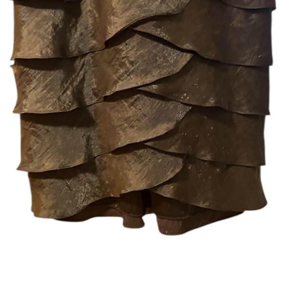 Adrianna Papell Shimmering Brown Long Sleeve Dress - Picture 10 of 16